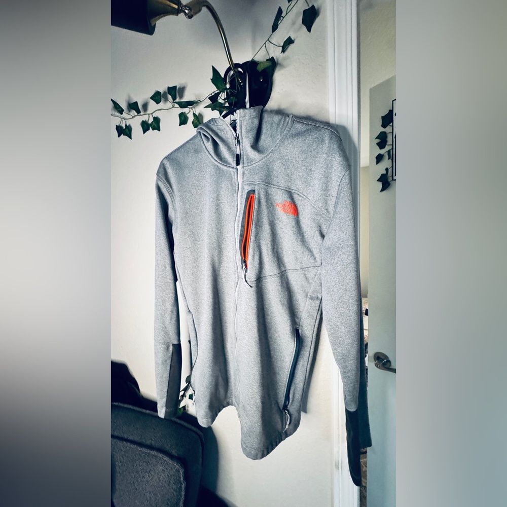 The North Face Gray Jacket with Orange Accent